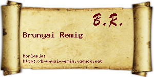 Brunyai Remig névjegykártya